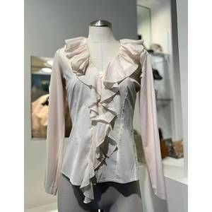 NEW EUROPEAN CULTURE ruffle blouse in blush